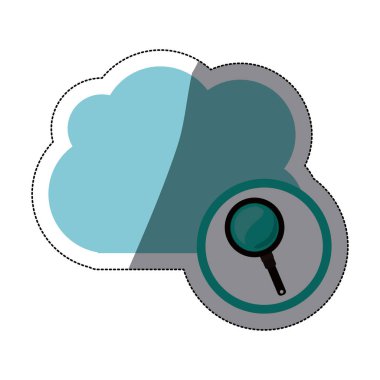 İzole lupe araç ve bulut tasarım