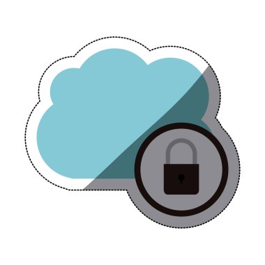 İzole asma kilit ve bulut tasarım