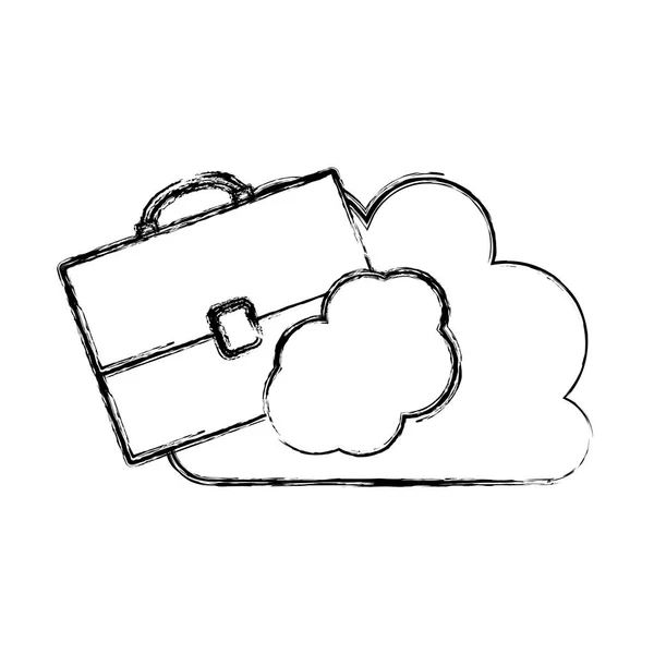 격리 된 가방과 구름 디자인 — 스톡 벡터