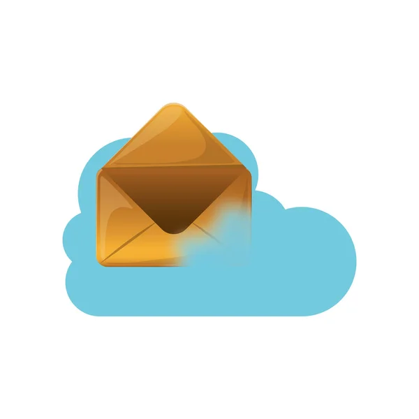 Envelope and cloud computing design — Stock Vector