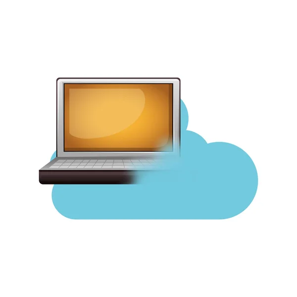 Laptop i cloud computing design — Wektor stockowy