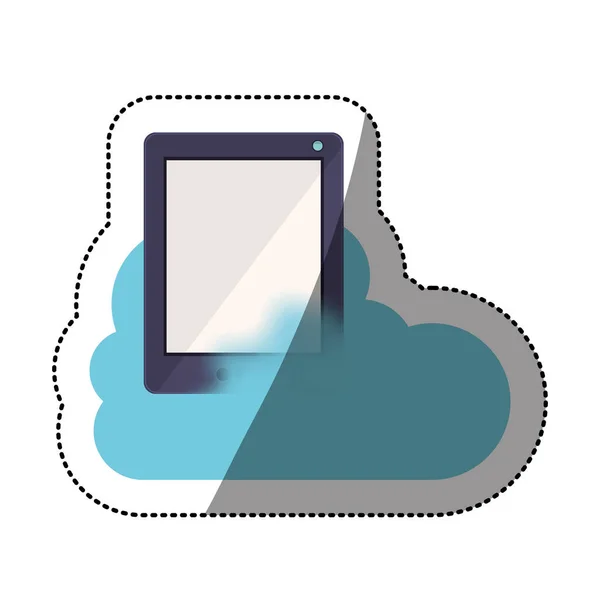 Tablet PC- en cloud computing-ontwerp — Stockvector