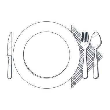 İzole çatal ve plaka tasarım