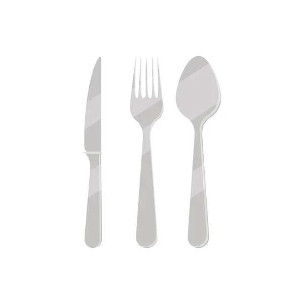 Desain sendok garpu yang terisolasi - Stok Vektor