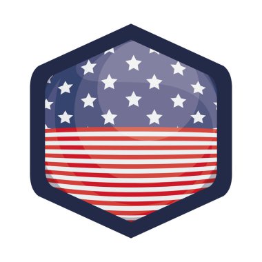 Gövde tasarımı içinde izole ABD bayrağı