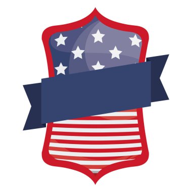 Gövde tasarımı içinde izole ABD bayrağı