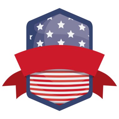 Gövde tasarımı içinde izole ABD bayrağı