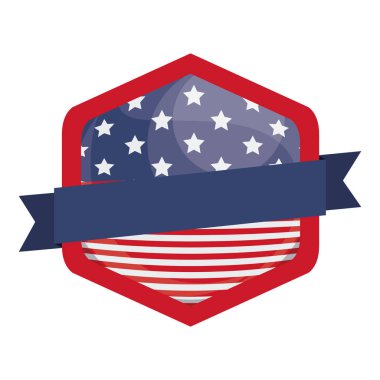 Gövde tasarımı içinde izole ABD bayrağı