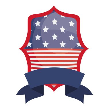 Gövde tasarımı içinde izole ABD bayrağı