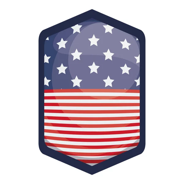 Gövde tasarımı içinde izole ABD bayrağı — Stok Vektör