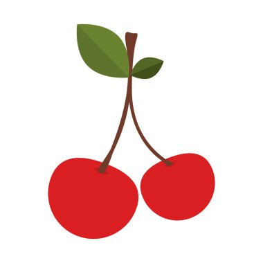 iki kiraz meyve ile renkli siluet