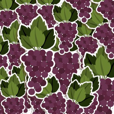 siluet renkli desen grup üzüm ile kök ve yaprakları