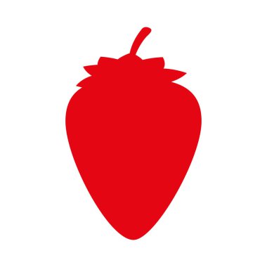 çilek meyve ile siluet kırmızı renk