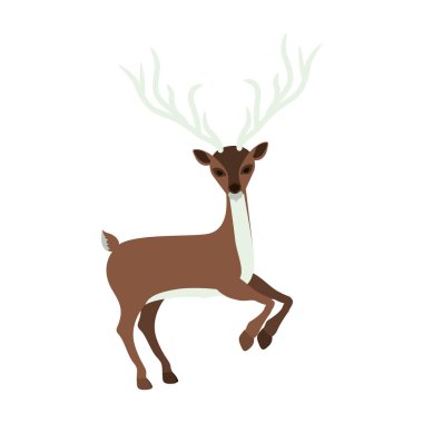 atlama Ren geyiği ile renkli siluet