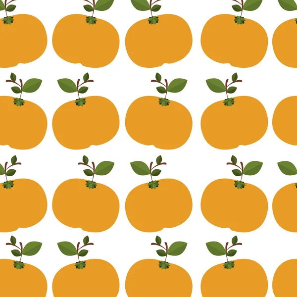 Πολύχρωμο μοτίβο των tangerines με στέλεχος και φύλλα — Διανυσματικό Αρχείο