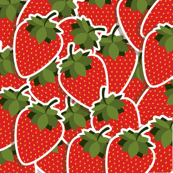 Strawberrys 과일 실루엣 화려한 패턴 — 스톡 벡터