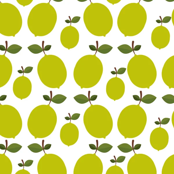 Πολύχρωμο μοτίβο λεμόνια με στέλεχος και φύλλα — Διανυσματικό Αρχείο