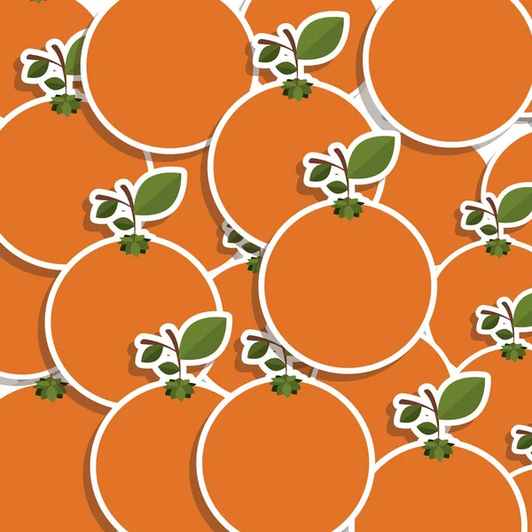 Σιλουέτα πολύχρωμο μοτίβο των πορτοκαλιών με στέλεχος και φύλλα — Διανυσματικό Αρχείο