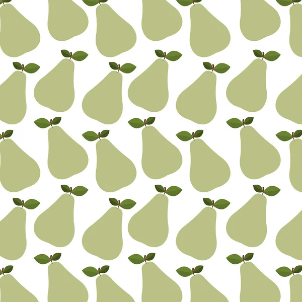 Πολύχρωμο μοτίβο του αχλαδιού με στέλεχος και φύλλα — Διανυσματικό Αρχείο