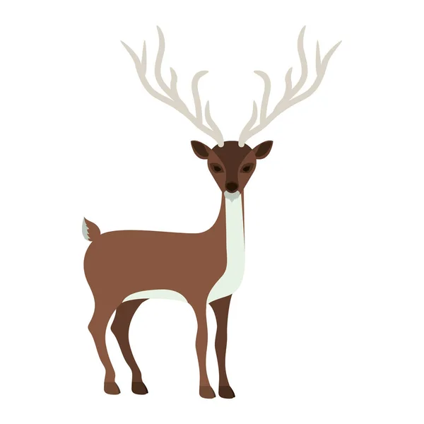 Warna-warni siluet dengan rusa dari tanduk panjang - Stok Vektor