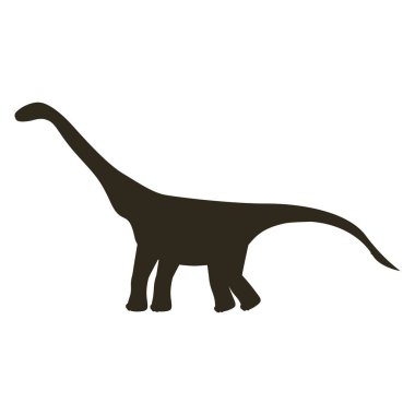 tek renkli siluet dinozor diplodocus ile