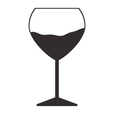 Şampanya Kadehi ile siluet siyah beyaz