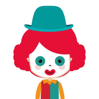 yarım vücut komik küçük palyaço şapka ile