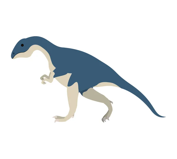 Colorful cartoon with dinosaur allosaurus — Stock Vector