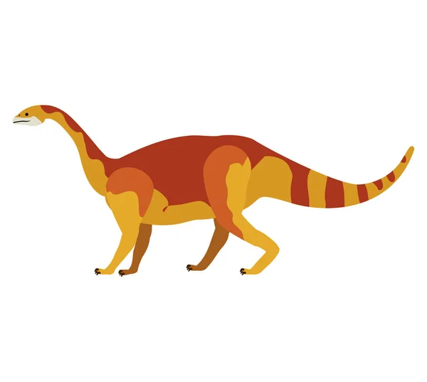 Colorful cartoon with dinosaur mamenchisaurus — Stock Vector