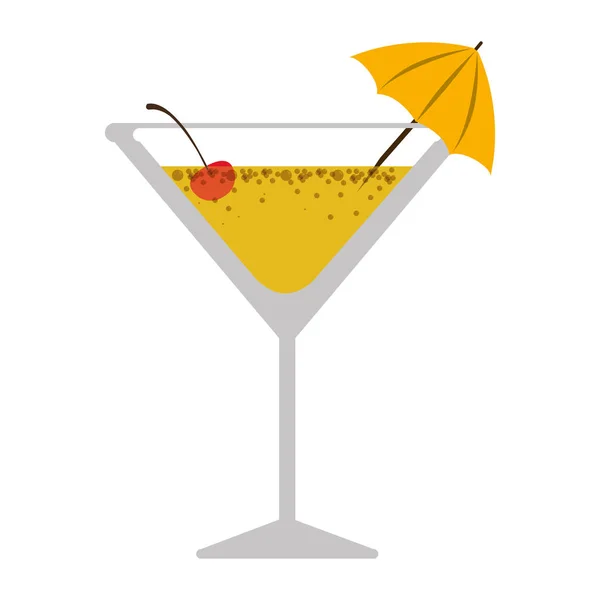 Silhueta colorida com copo de cocktail de bebida —  Vetores de Stock