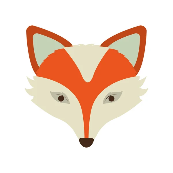 Silhouette orange color of fox face — Stock Vector