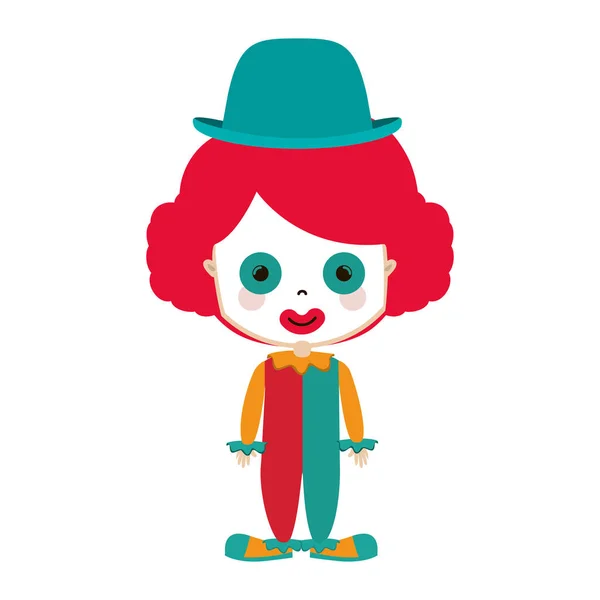 Funny small clown with hat — Stock Vector