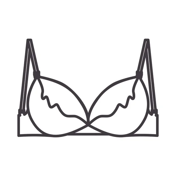 Silhouette dell'icona del reggiseno piatto — Vettoriale Stock