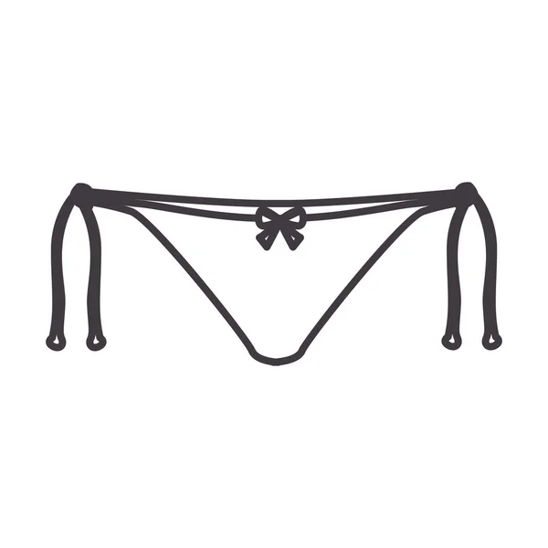Silhouette Bikini Höschen Symbol flach mit Schleife — Stockvektor