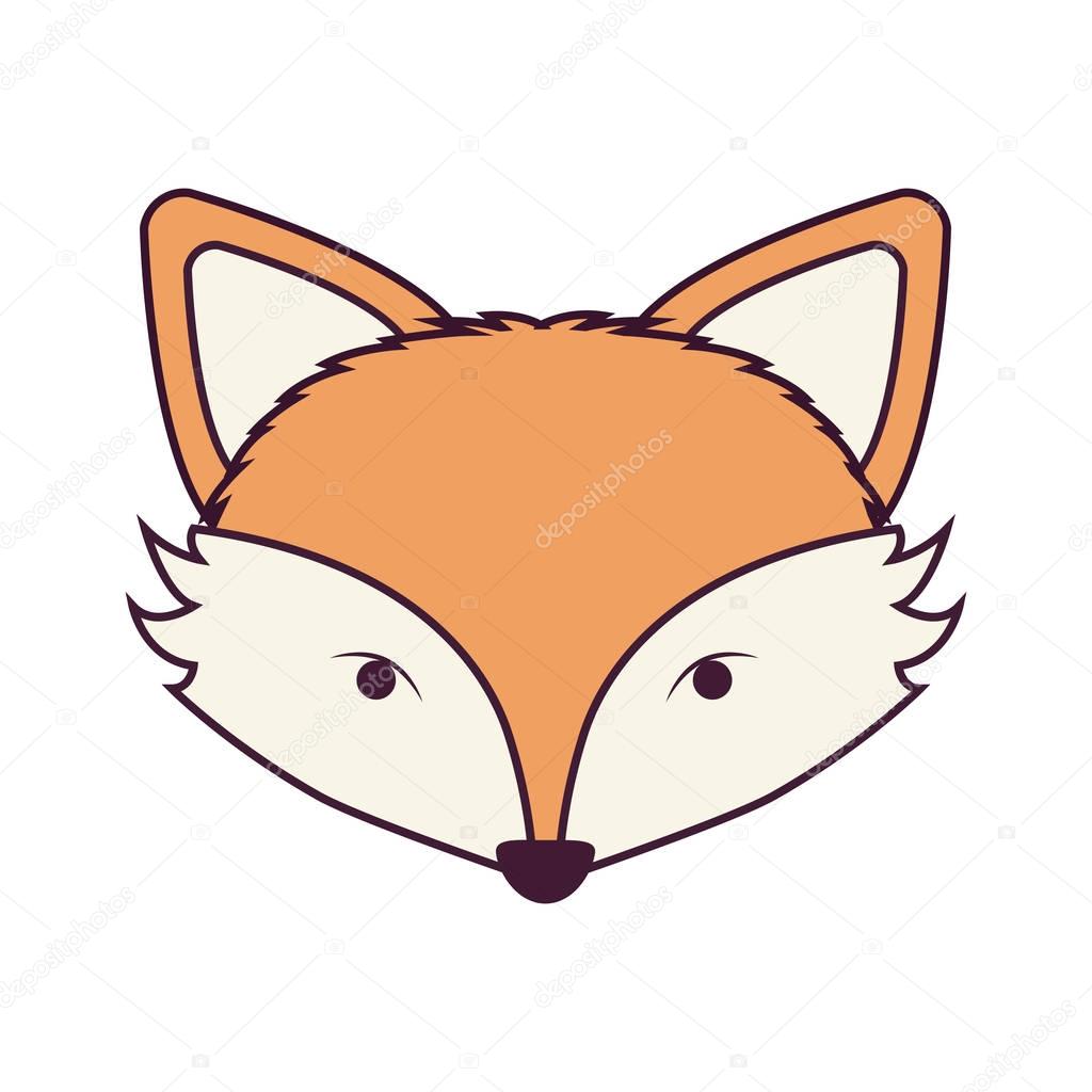 Vector: cara de zorro | color marrón claro de la silueta de la cara de