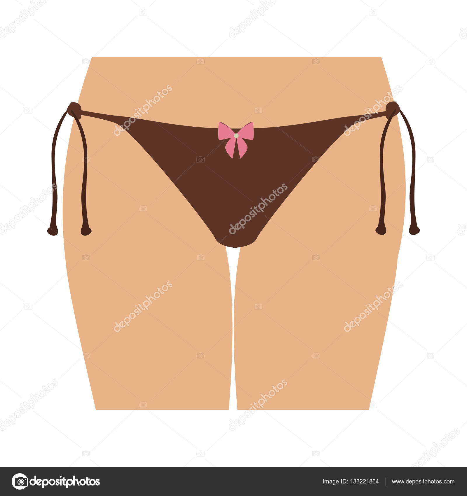 반 신 갈색 tanga 비키니 여자 — 스톡 벡터 ©  grgroupstock #133221864