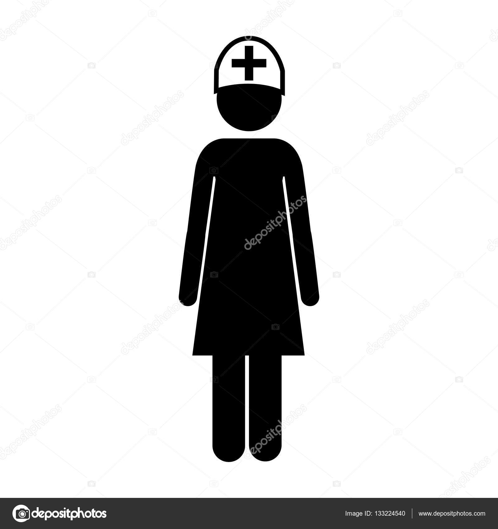 Download Silhouette of woman nurse icon — Stock Vector © grgroupstock #133224540