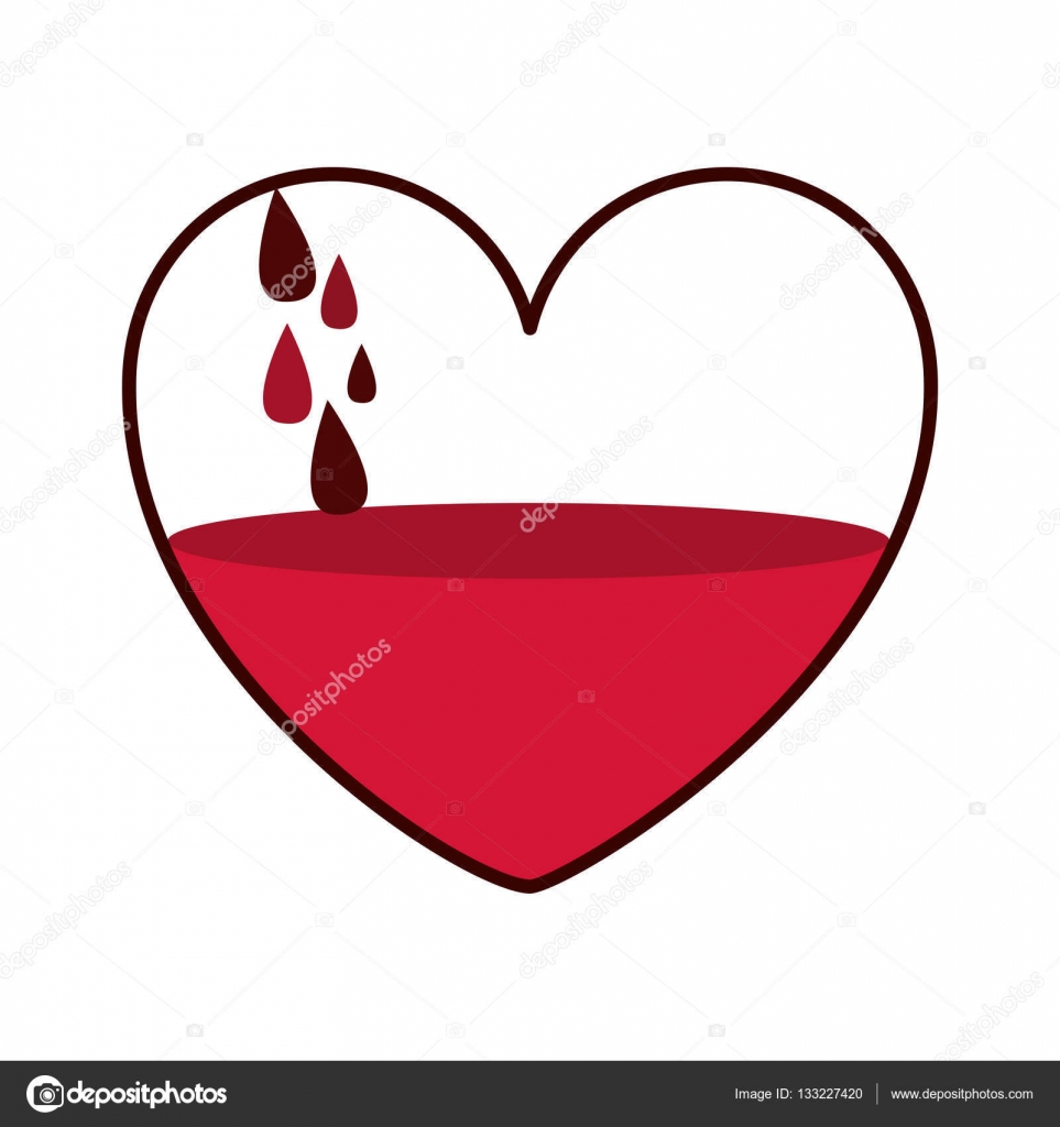 Donare il sangue a forma di cuore con le gocce — Vettoriale Stock