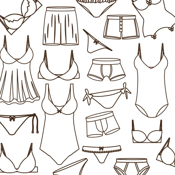 Patrón con ropa de baño unisex — Archivo Imágenes Vectoriales