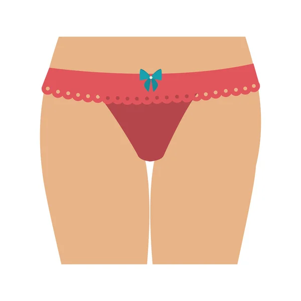 Half body women with panties lace icon — Stock Vector