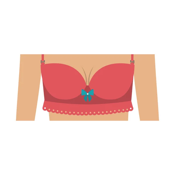 Icône de design de soutien-gorge rose avec arc — Image vectorielle