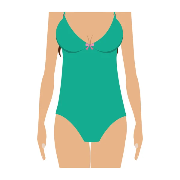 Bikini medio cuerpo conjunto una sola pieza — Vector de stock