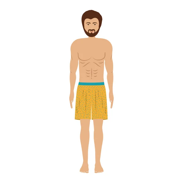 Män med gula simning kort — Stock vektor