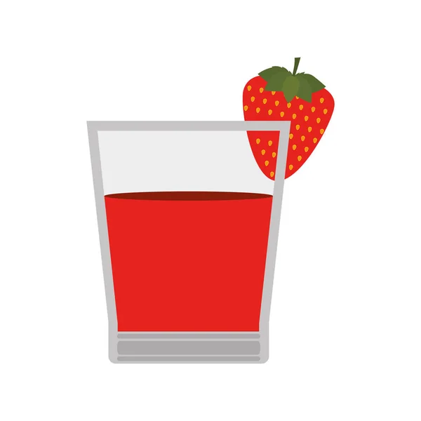 イチゴ ジュース アイコンのガラス — ストックベクタ