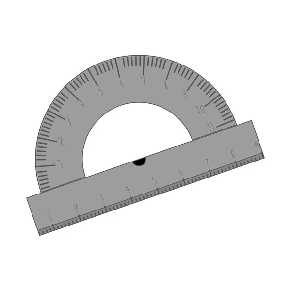 Transportador régua para desenho ícone — Vetor de Stock