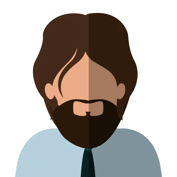 Наполовину мужчина, наполовину брюнетка и белая с бородой — стоковый вектор