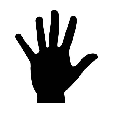 black silhouette hand open icon clipart