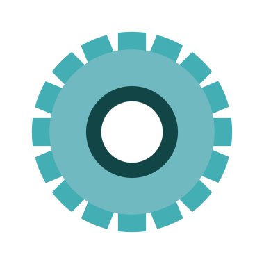 mavi siluet Dişli çark simgesi