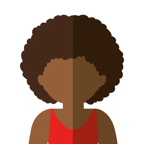 Polovinu těla brunetka žena v přechodu s kudrnatými vlasy — Stockový vektor