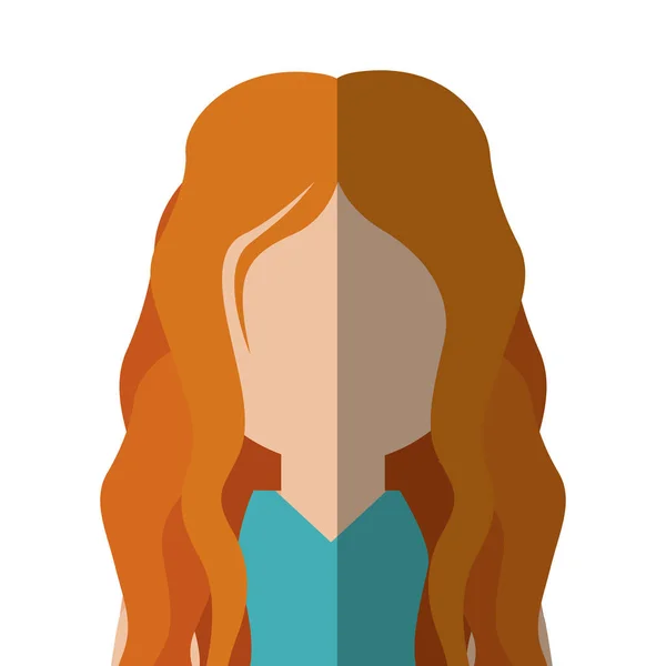 Połowa ciała kobiety kaukaski gradientu z rude włosy — Wektor stockowy
